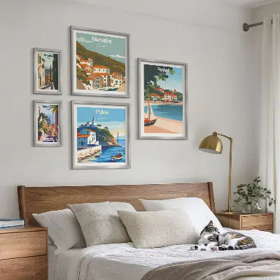 Bilderset fürs Sofa mit Motiven von Küstenstädten