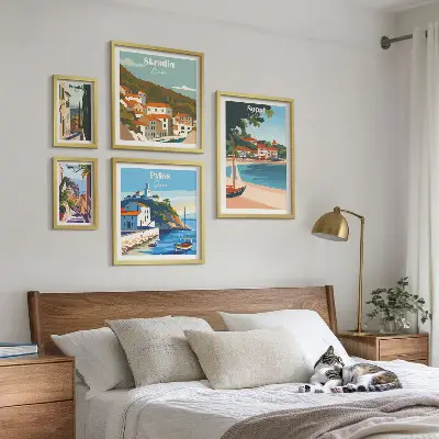 Bilderset fürs Sofa mit Motiven von Küstenstädten