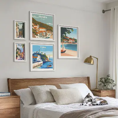 Bilderset fürs Sofa mit Motiven von Küstenstädten