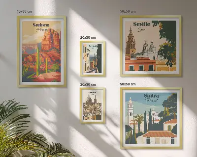 Bildergalerie-Set für die Wand mit touristischen Landschaften der Welt