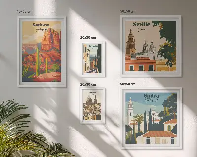 Bildergalerie-Set für die Wand mit touristischen Landschaften der Welt