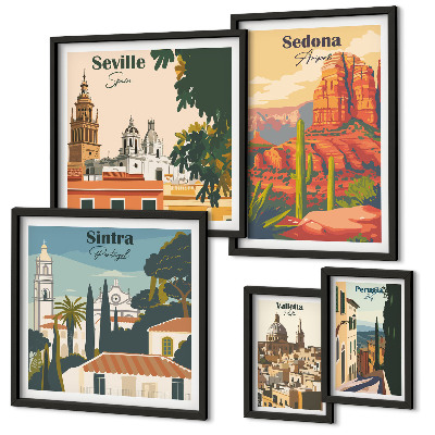 Bildergalerie-set für die wand Touristische Landschaften der Welt