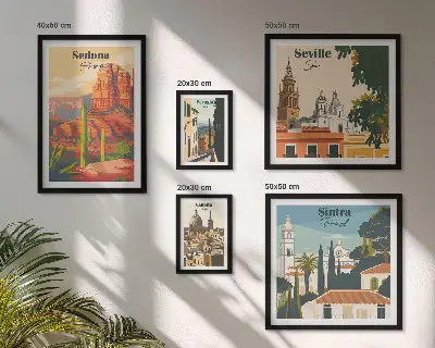 Bildergalerie-Set für die Wand mit touristischen Landschaften der Welt