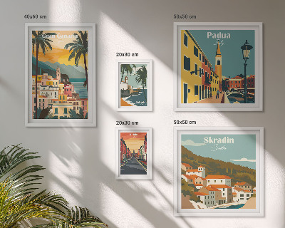 Modernes wandbilder-set Landschaften europäischer Städte
