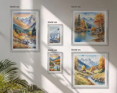 Wandbilder-Set Leuchtturm an Gebirgsflüssen