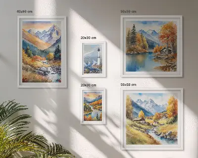 Wandbilder-Set Leuchtturm an Gebirgsflüssen