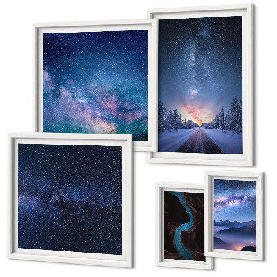 Modernes wandbilder-set Kosmische Nachtlandschaften