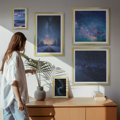Modernes wandbilder-set Kosmische Nachtlandschaften