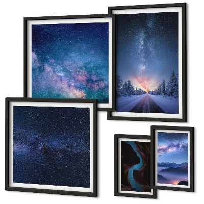 Modernes wandbilder-set Kosmische Nachtlandschaften