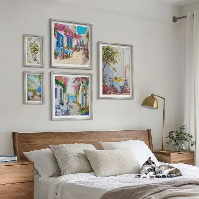 Bildergalerie-Set für die Wand mit dem Motiv bezaubernde Landschaften mit Blumen