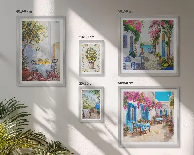 Bildergalerie-Set für die Wand mit dem Motiv bezaubernde Landschaften mit Blumen