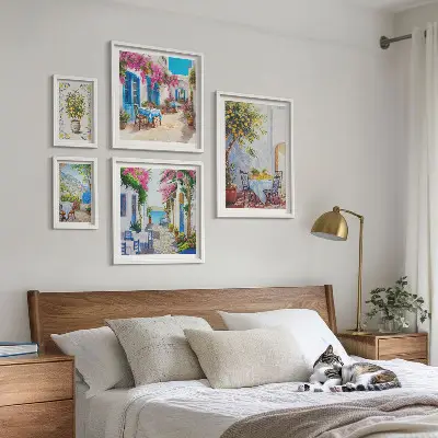 Bildergalerie-Set für die Wand mit dem Motiv bezaubernde Landschaften mit Blumen