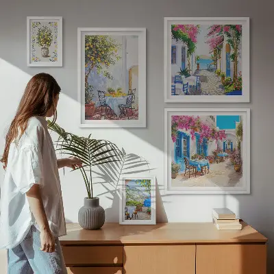 Bildergalerie-Set für die Wand mit dem Motiv bezaubernde Landschaften mit Blumen