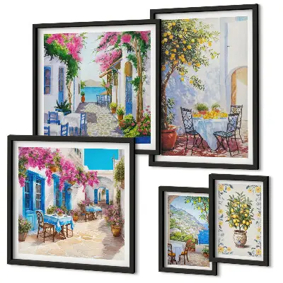 Bildergalerie-Set für die Wand mit dem Motiv bezaubernde Landschaften mit Blumen