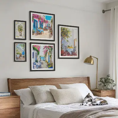 Bildergalerie-Set für die Wand mit dem Motiv bezaubernde Landschaften mit Blumen