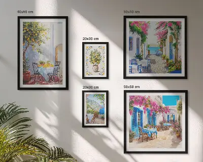Bildergalerie-Set für die Wand mit dem Motiv bezaubernde Landschaften mit Blumen