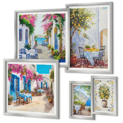 Bildergalerie-Set für die Wand mit dem Motiv bezaubernde Landschaften mit Blumen