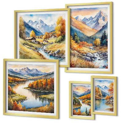 Bilderset fürs sofa Herbstliche Berglandschaften