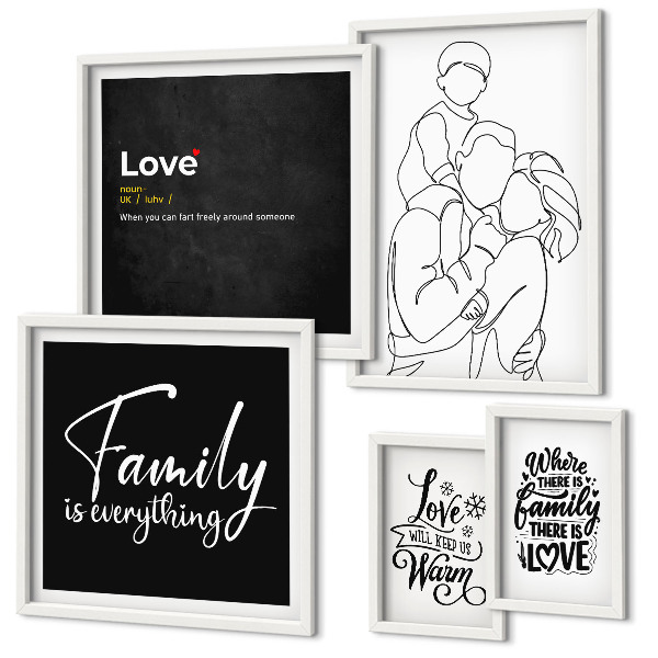 Bildergalerie-set für die wand Familiäre Werte wie Liebe und Nähe