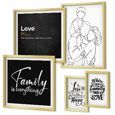 Bildergalerie-set für die wand Familiäre Werte wie Liebe und Nähe