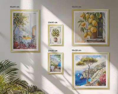 Bilderset fürs Sofa Motiv Zitrusinspirationen Sonne