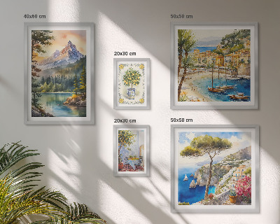 Modernes wandbilder-set Landschaften mit Berg- und Meerblick