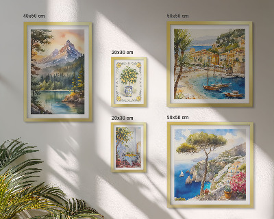 Modernes wandbilder-set Landschaften mit Berg- und Meerblick