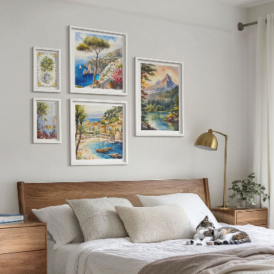 Modernes wandbilder-set Landschaften mit Berg- und Meerblick