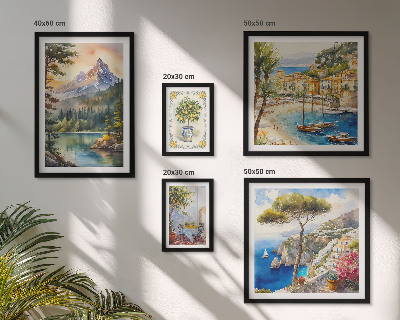 Modernes wandbilder-set Landschaften mit Berg- und Meerblick