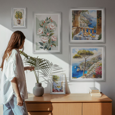 Bilderset fürs sofa Malerische Blumenansichten