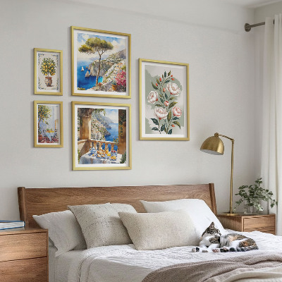 Bilderset fürs sofa Malerische Blumenansichten