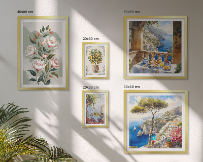 Bilderset fürs sofa Malerische Blumenansichten