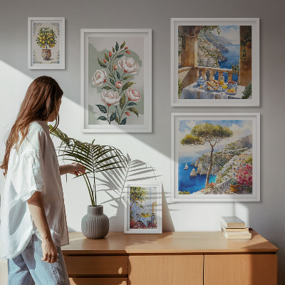 Bilderset fürs sofa Malerische Blumenansichten