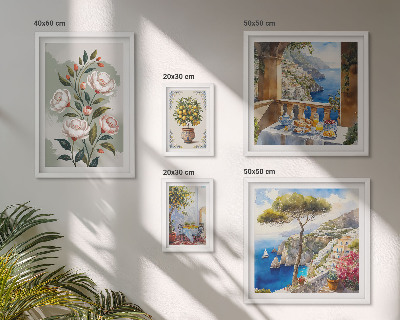Bilderset fürs sofa Malerische Blumenansichten