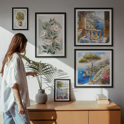 Bilderset fürs sofa Malerische Blumenansichten