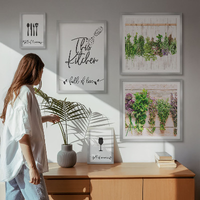 Bildergalerie-set für die wand Küchenliebe Kräuter Accessoires