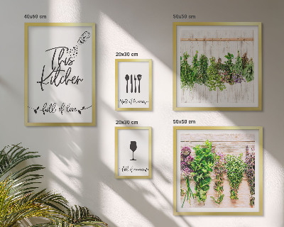 Bildergalerie-set für die wand Küchenliebe Kräuter Accessoires