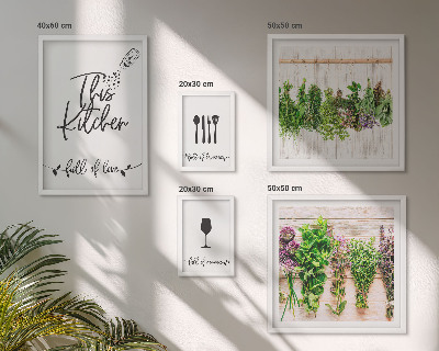 Bildergalerie-set für die wand Küchenliebe Kräuter Accessoires