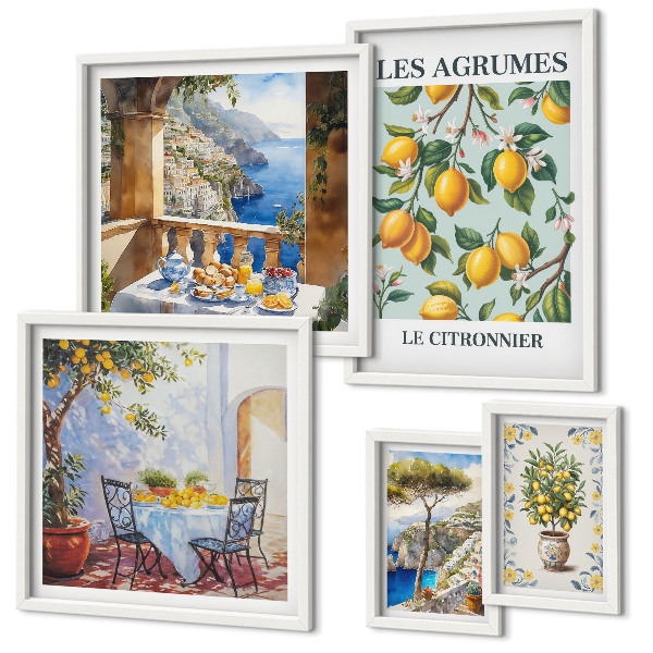 Modernes wandbilder-set Zitrusinspirationen aus der Provence