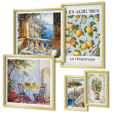 Modernes wandbilder-set Zitrusinspirationen aus der Provence