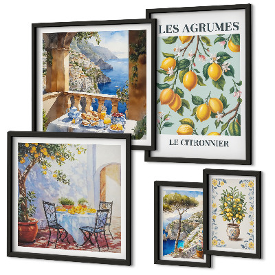 Modernes wandbilder-set Zitrusinspirationen aus der Provence