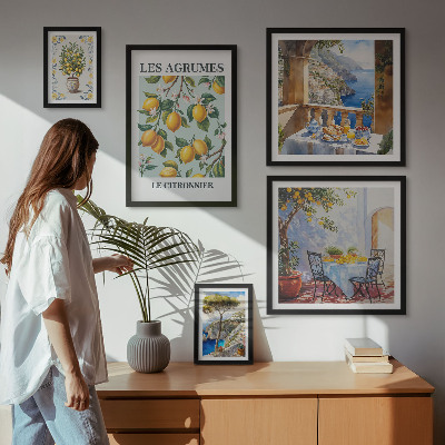 Modernes wandbilder-set Zitrusinspirationen aus der Provence