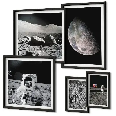 Bilderset Mondlandschaften aus der Sicht von Astronauten fürs Sofa