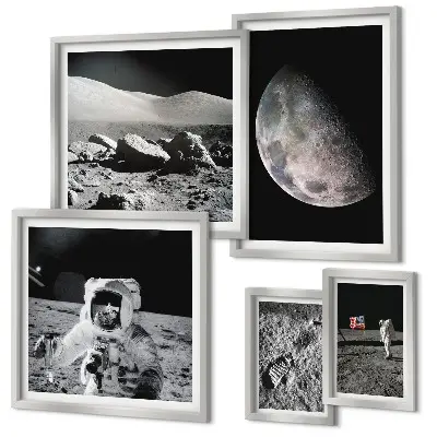 Bilderset Mondlandschaften aus der Sicht von Astronauten fürs Sofa