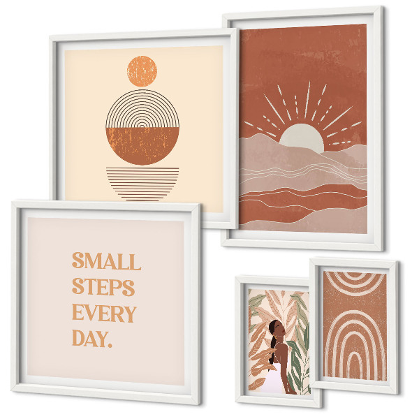 Modernes wandbilder-set Naturfreundliche Slogans im Boho-Stil