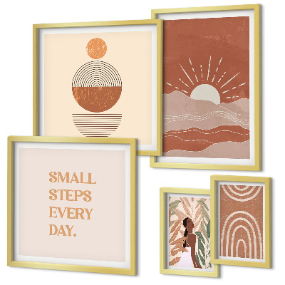 Modernes wandbilder-set Naturfreundliche Slogans im Boho-Stil