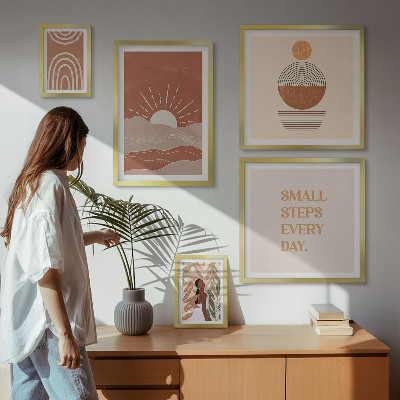Modernes wandbilder-set Naturfreundliche Slogans im Boho-Stil