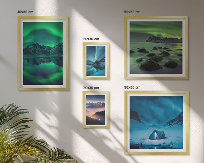 Bilderset fürs sofa Winterlandschaften der Aurora-Berge