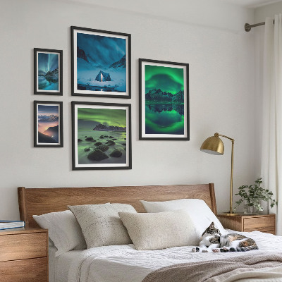 Bilderset fürs sofa Winterlandschaften der Aurora-Berge