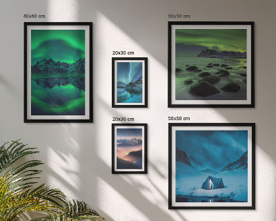 Bilderset fürs sofa Winterlandschaften der Aurora-Berge